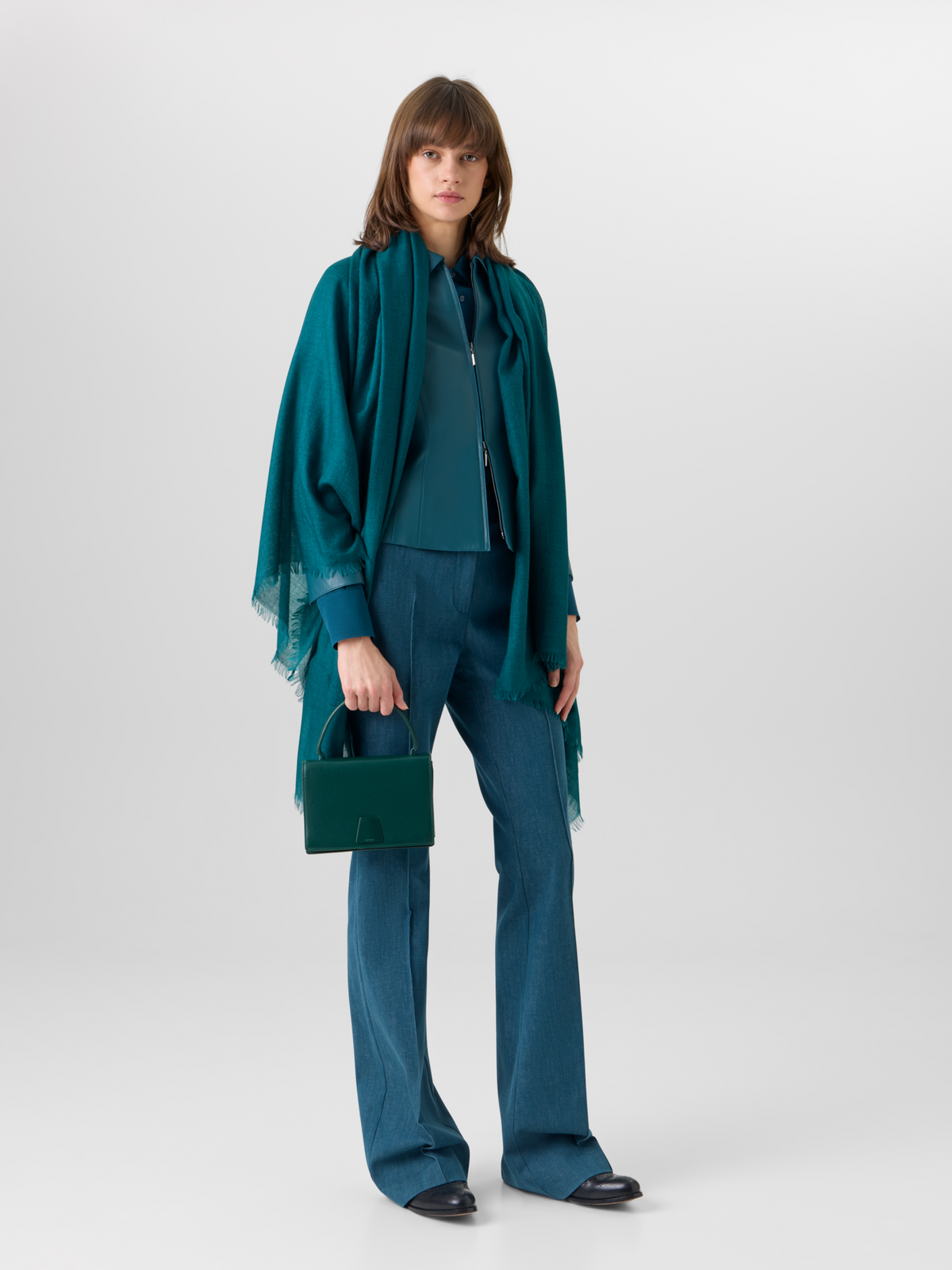 Designer Schal aus Kaschmir-Seide - Grün #editorial