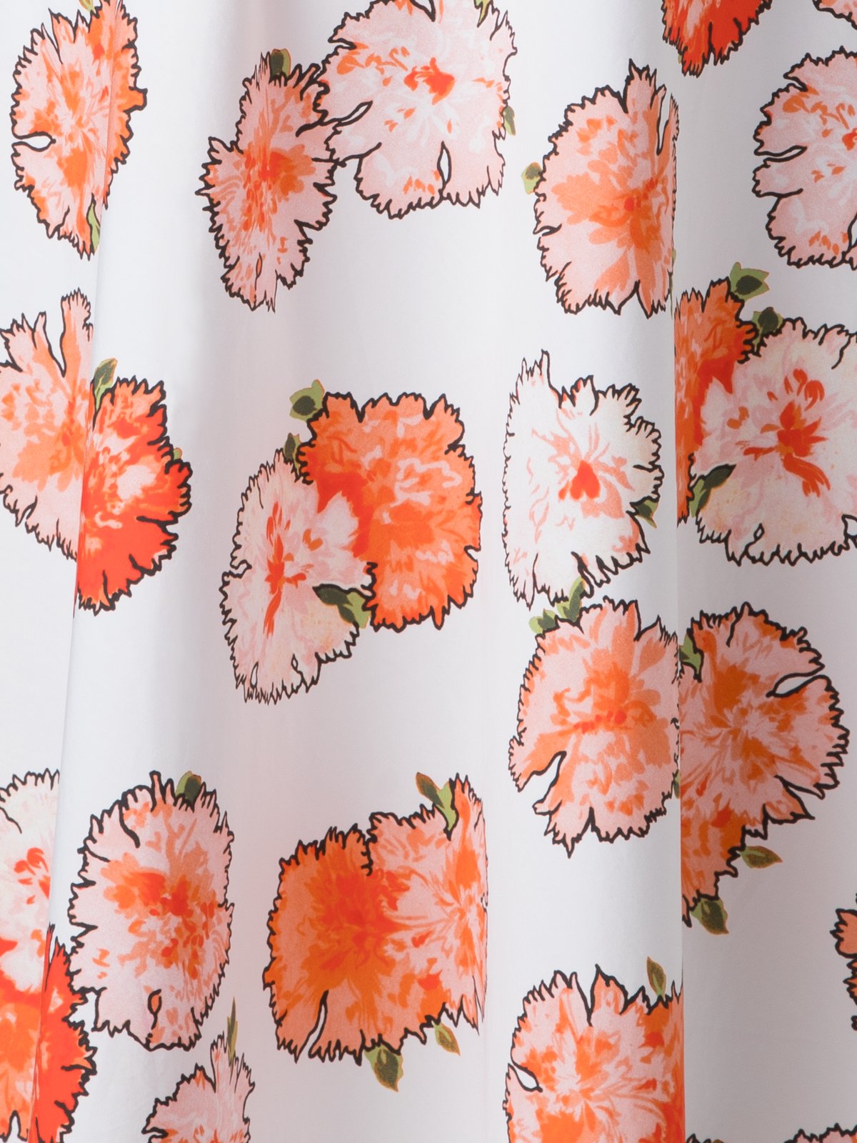 Designer Midi-Blusenkleid mit geblümtem Carnation Druck - Bunt - Orange