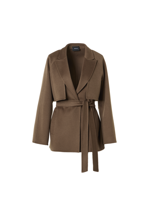 Designer Kurzer Duo-Mantel Kaschmir Gilet mit Bolero - Braun