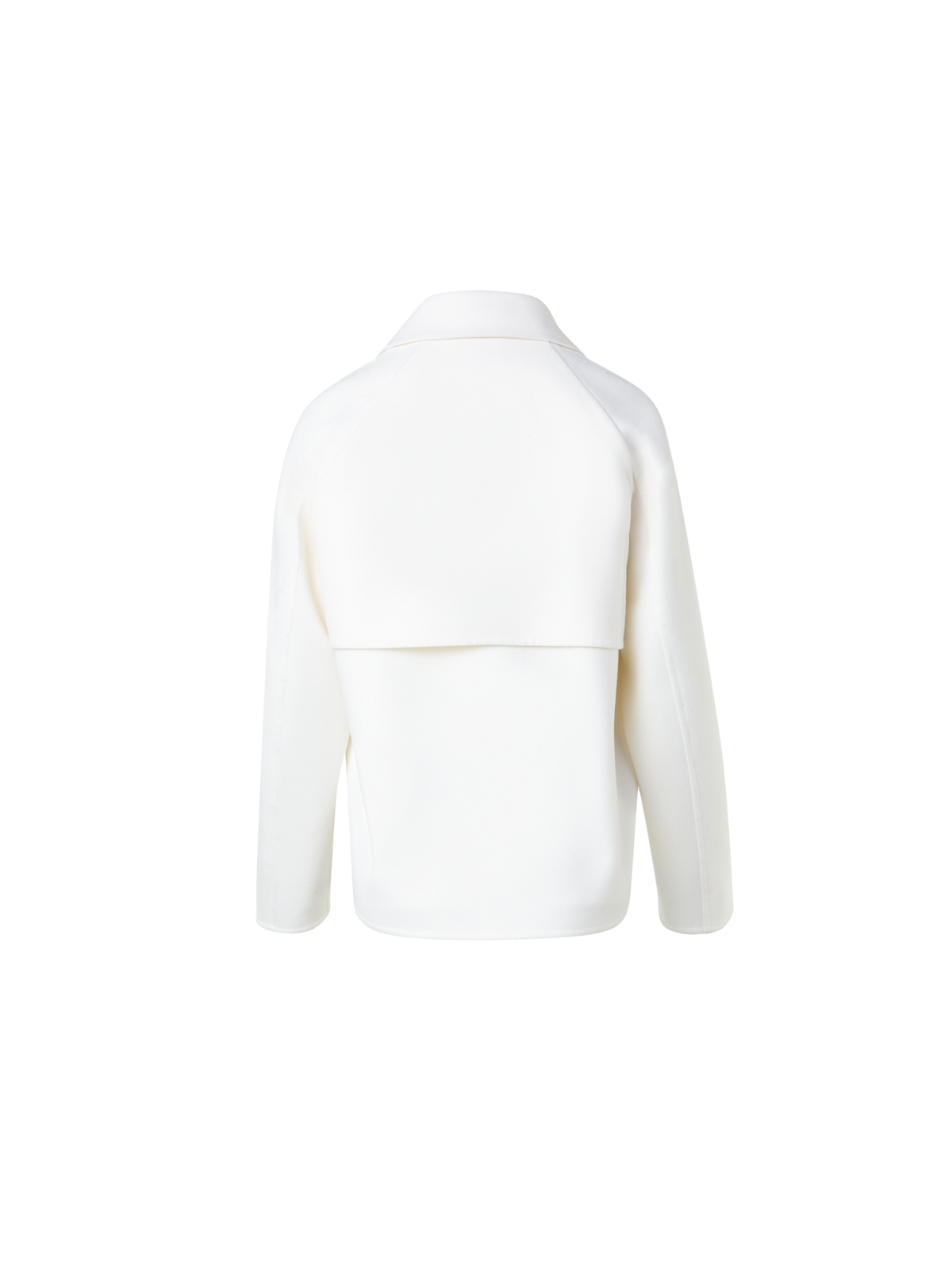Designer Jacke im Trench-Stil aus Woll-Doubleface - Ecru - Weiss