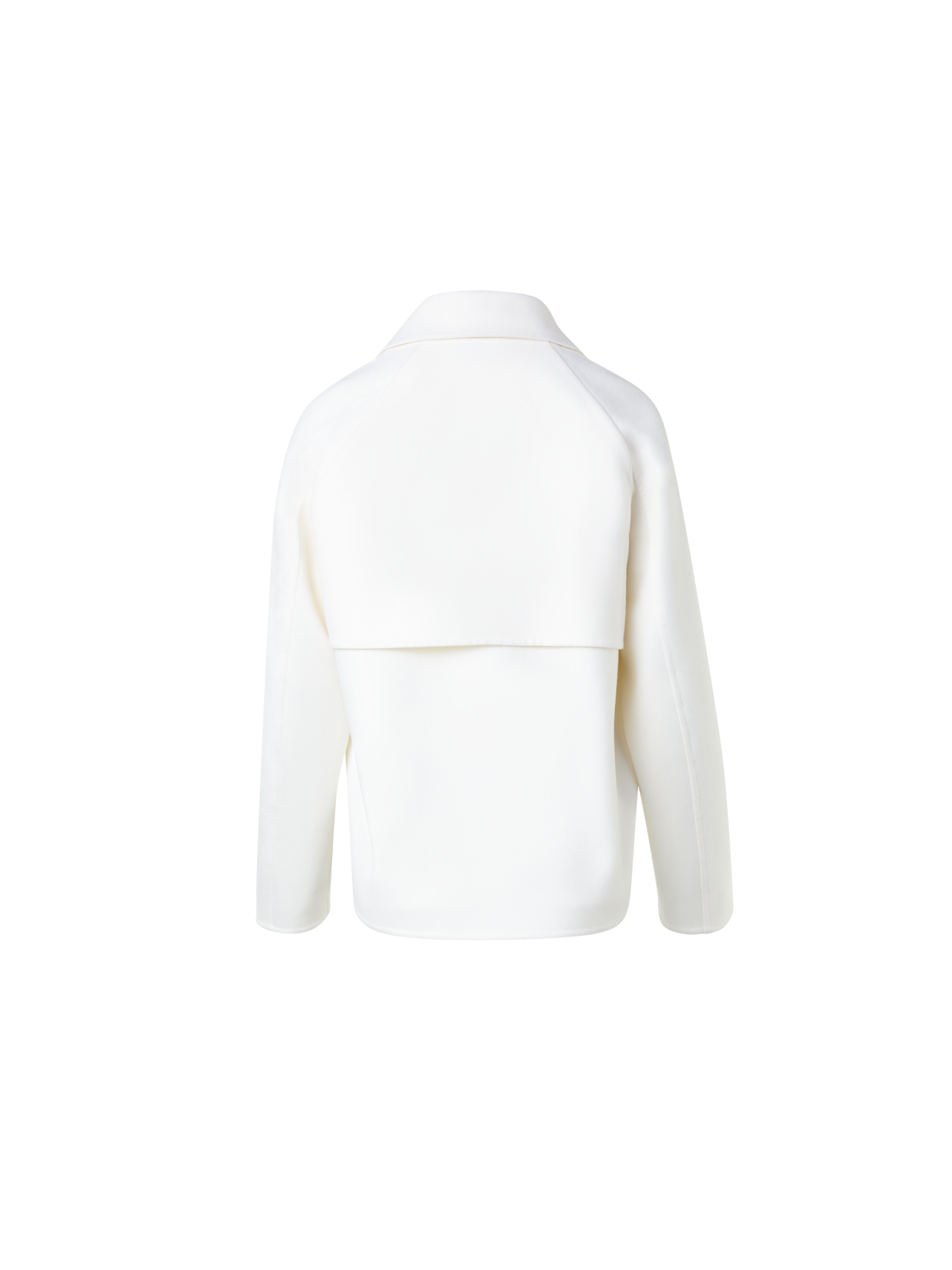 Designer Jacke im Trench-Stil aus Woll-Doubleface - Ecru - Weiss