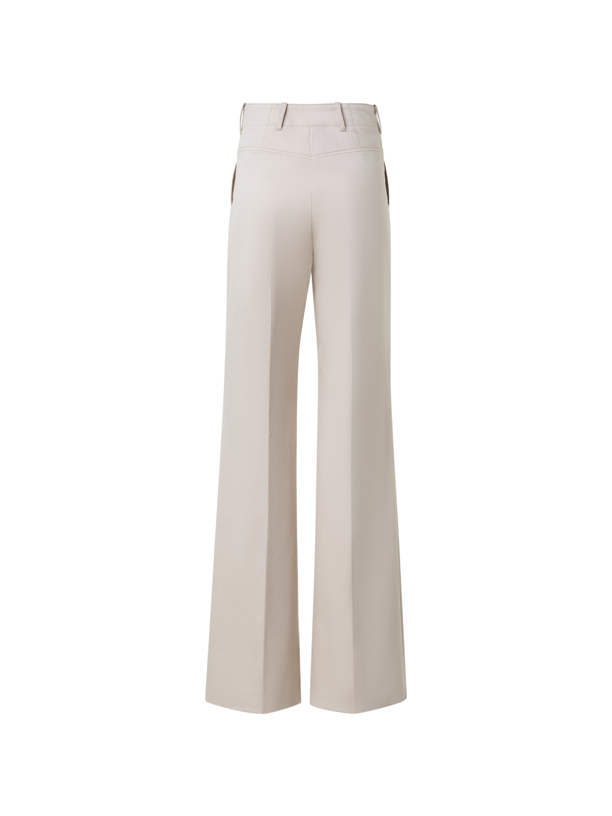 Designer Weite Gerade Hose aus Baumwoll-Gabardine - Beige