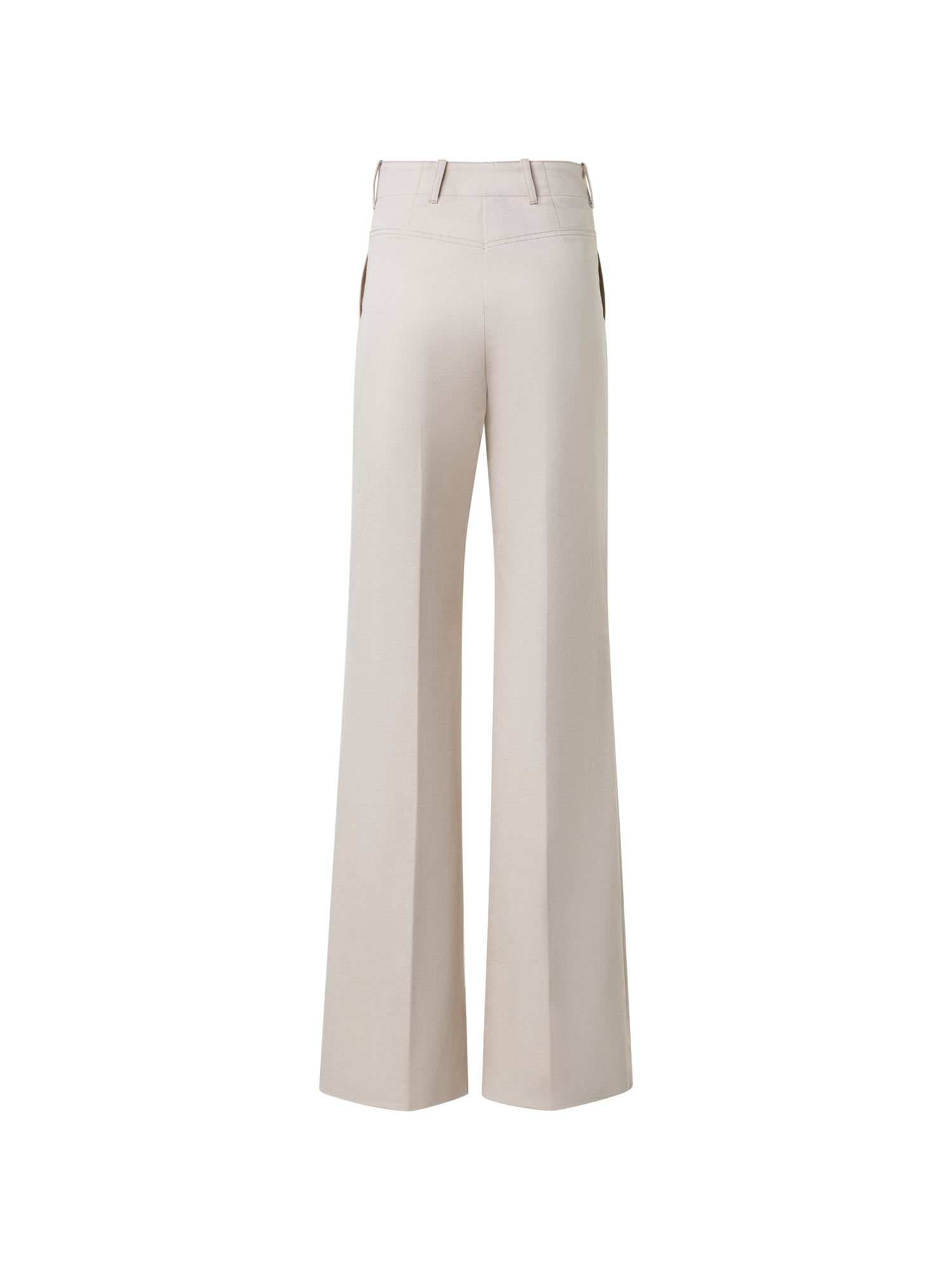 Designer Weite Gerade Hose aus Baumwoll-Gabardine - Beige