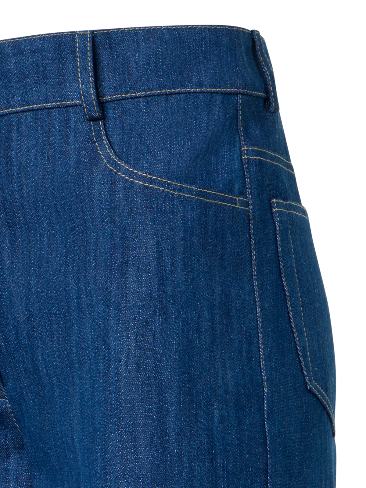 Designer Cooper Wide Leg Hose aus Stretch-Baumwolldenim - Dunkelblau - Blau