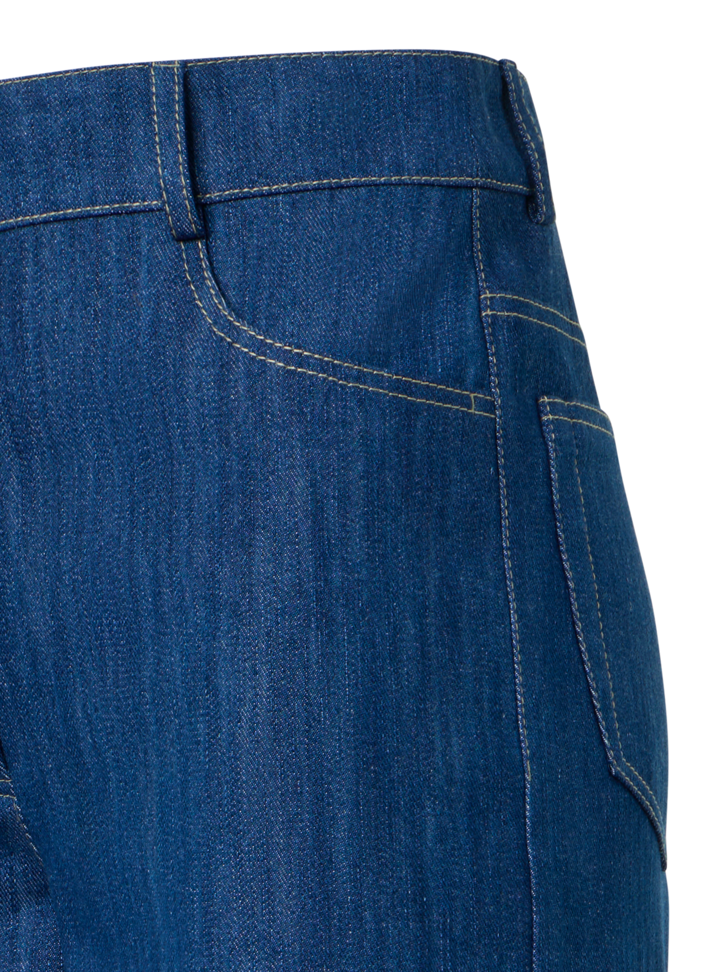 Designer Cooper Wide Leg Hose aus Stretch-Baumwolldenim - Dunkelblau - Blau