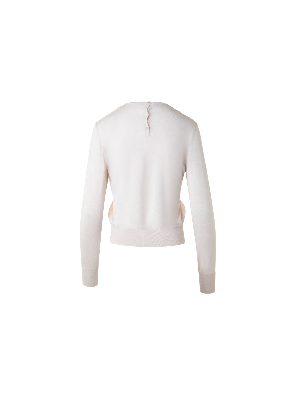 Designer Pullover mit Seiden-Chiffon-Front - Beige