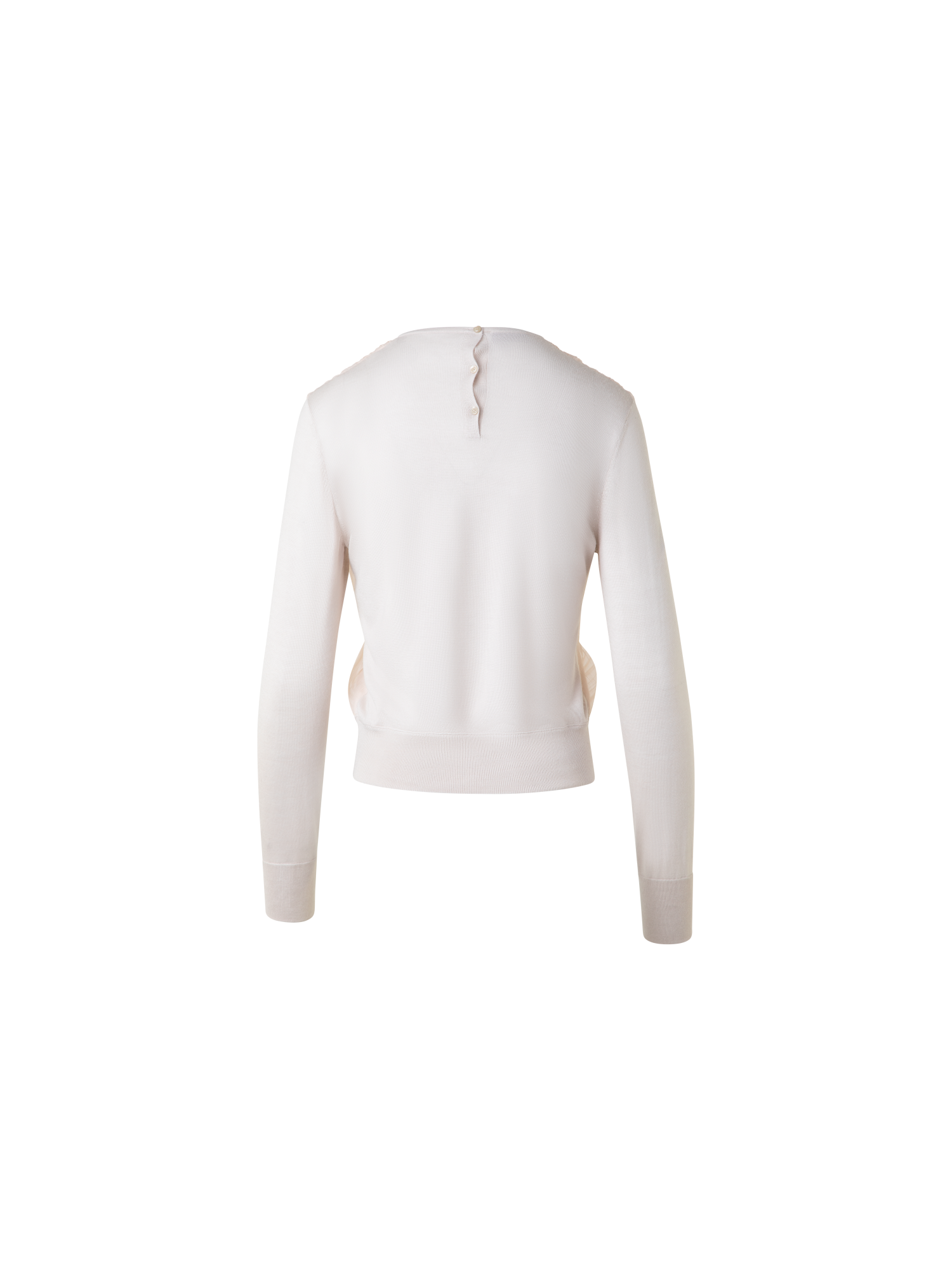 Designer Pullover mit Seiden-Chiffon-Front - Beige