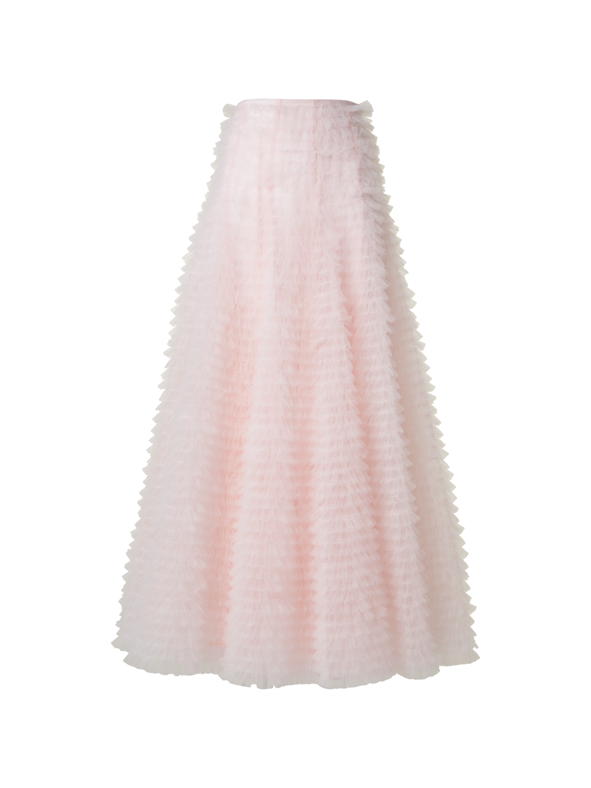 Designer Maxi-Tüll-Rüschenrock - Rosa