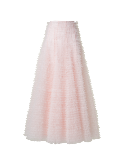 Designer Maxi-Tüll-Rüschenrock - Rosa