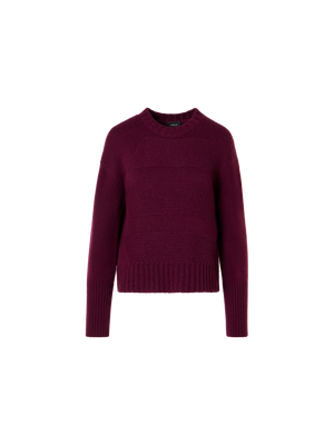 Designer Kaschmirpullover im Ripp-Mix - Rot