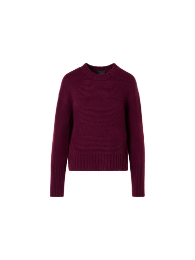 Designer Kaschmirpullover im Ripp-Mix - Rot