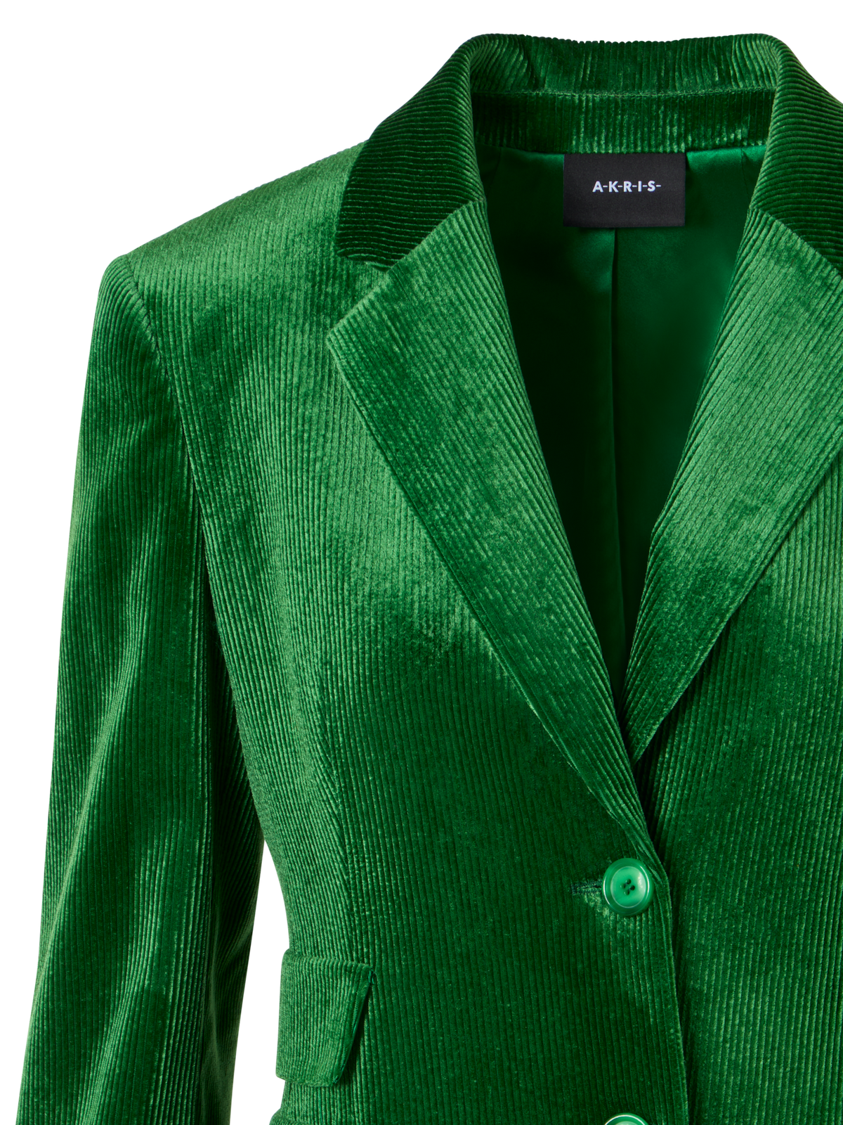 Designer Jacke aus fliessendem Cord - Grün