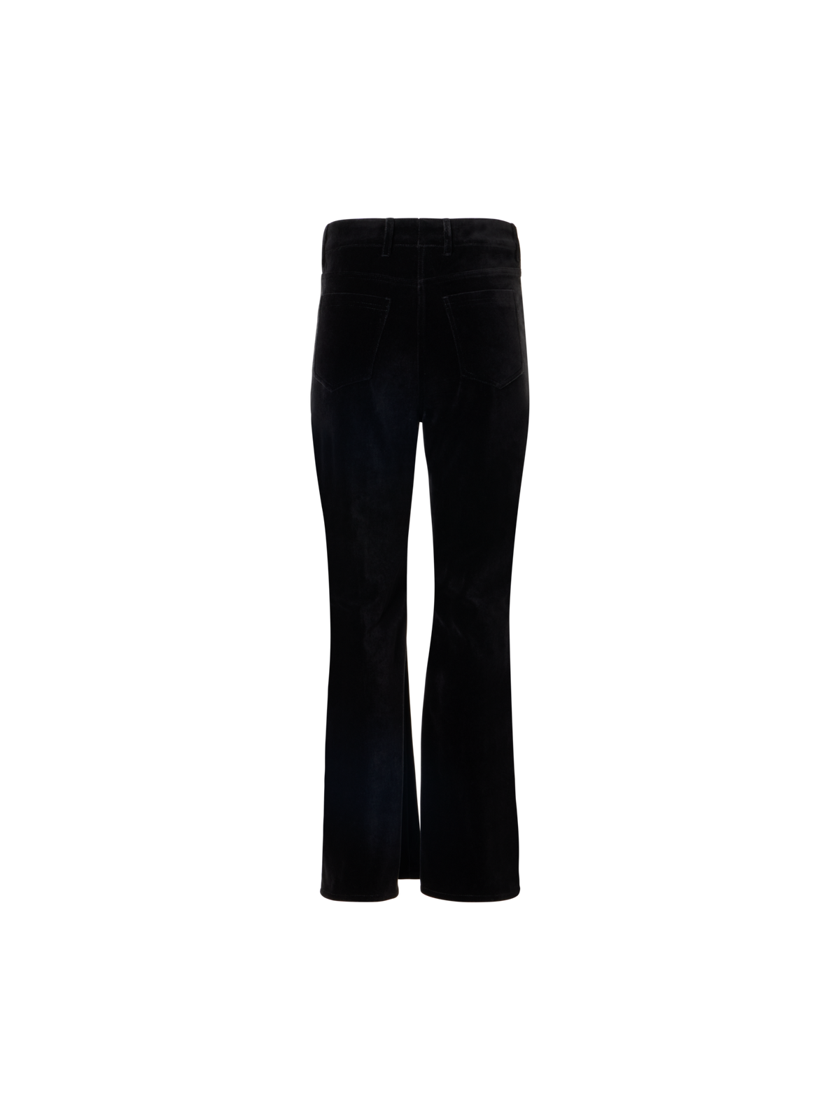 Designer Verkürzte Bootcut Hose aus Stretch-Samt - Schwarz
