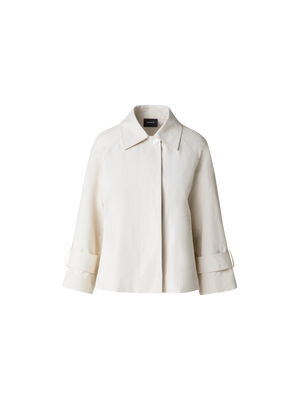 Designer Wasserabweisende Jacke aus beschichteter Leine - Ecru - Weiss