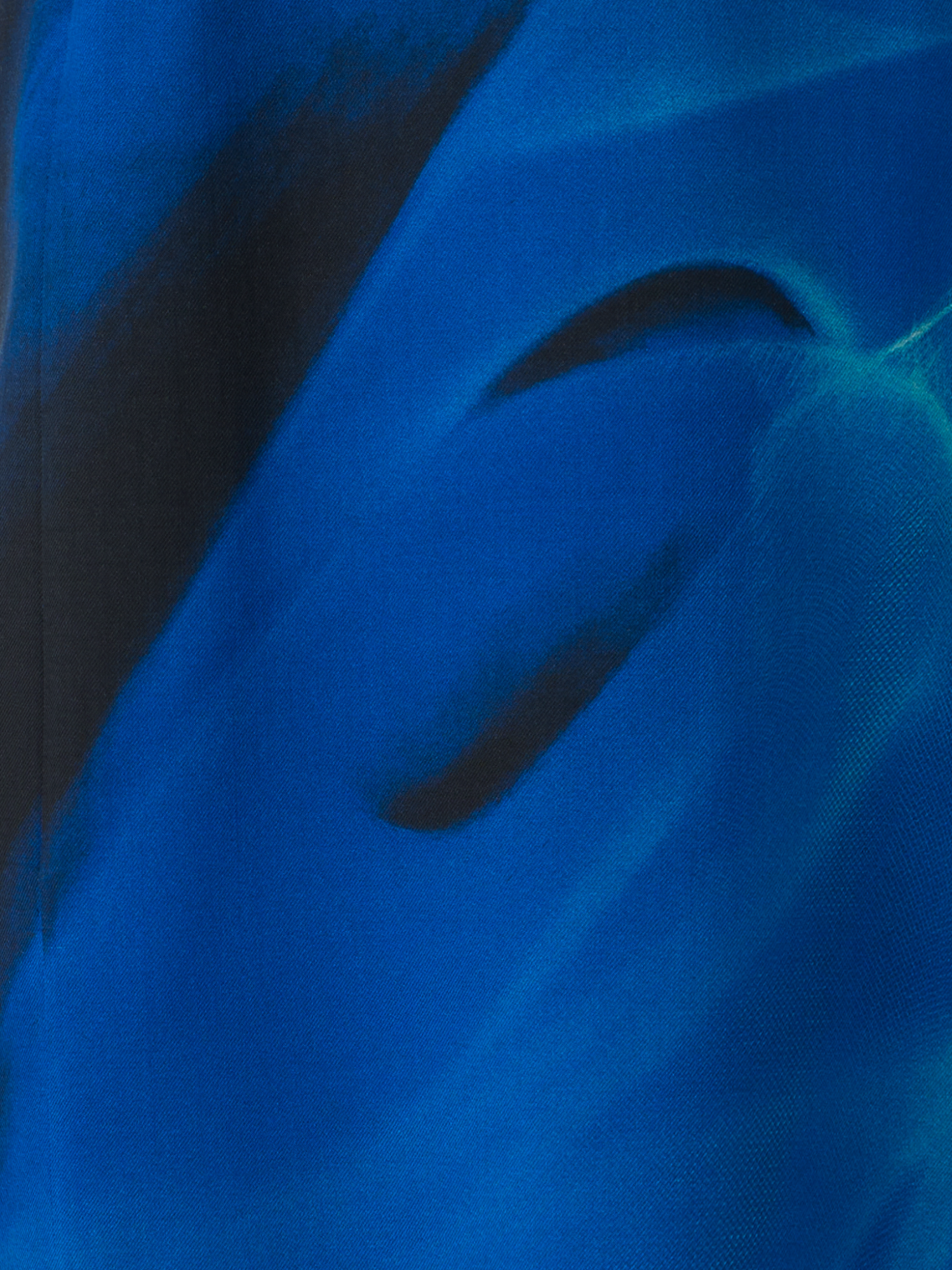 Designer Barrel Sleeve Kleid in Cyanotype Print - Blau - Bunt