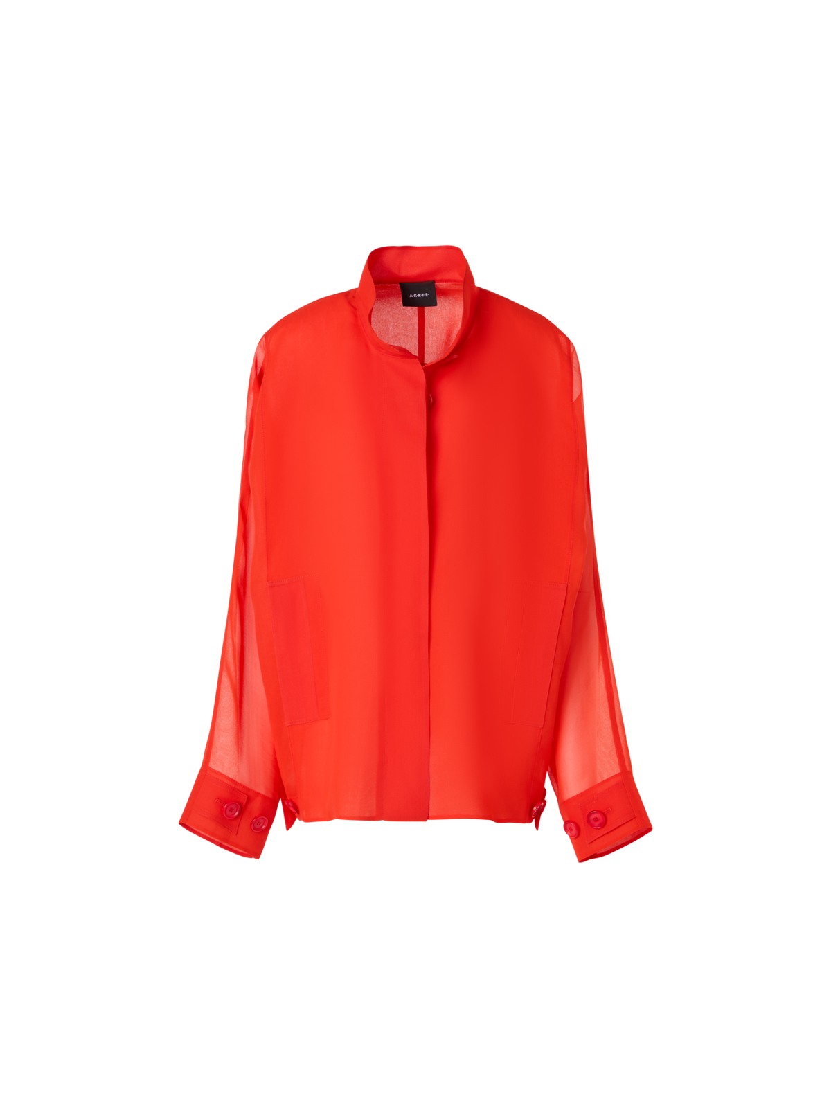 Designer Huma Oversize-Parkajacke aus Seidenorganza - Rot