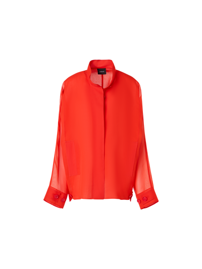 Designer Huma Oversize-Parkajacke aus Seidenorganza - Rot
