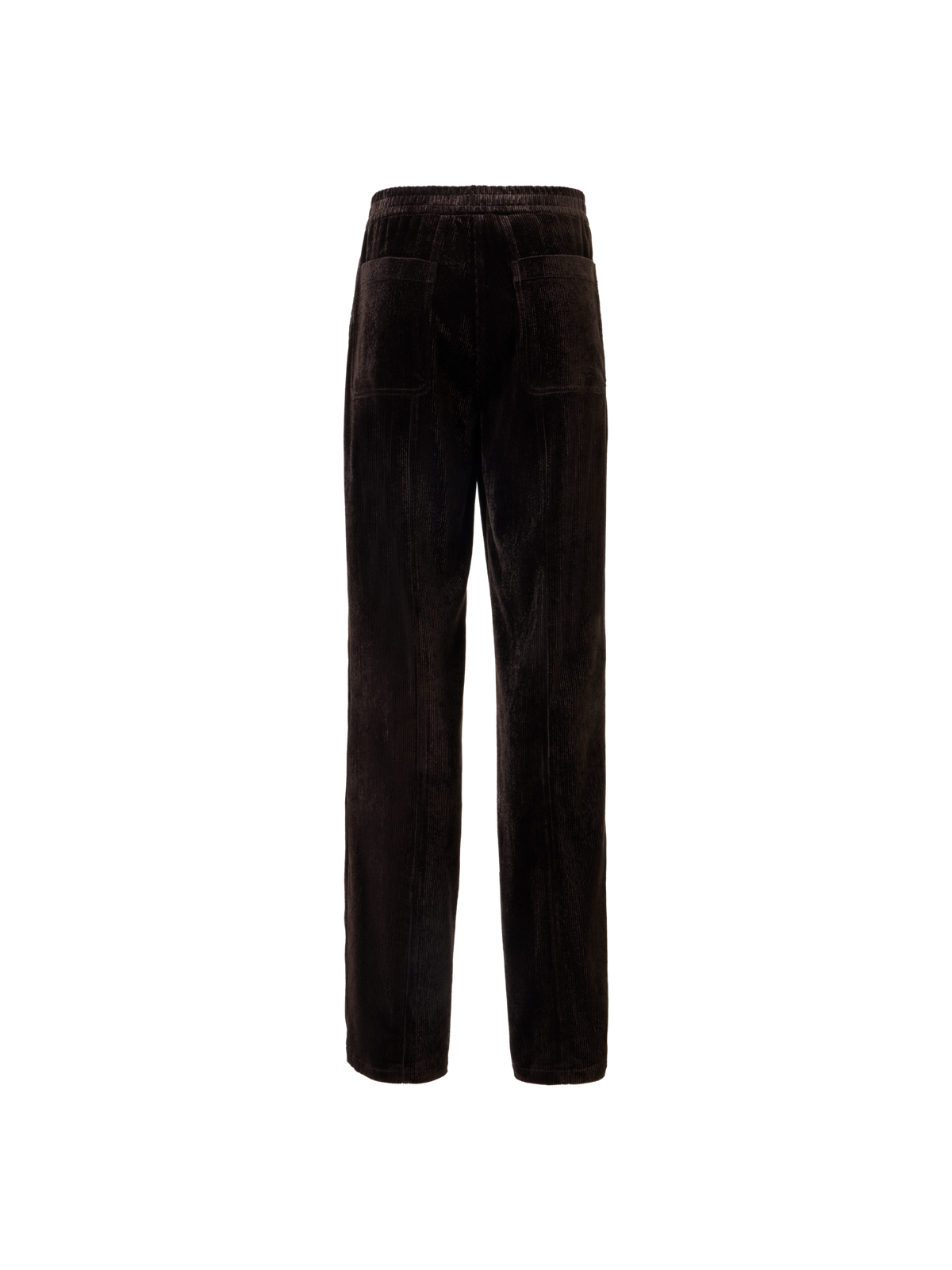Designer Gerade Hose aus Cord mit elastischem Bund - Braun