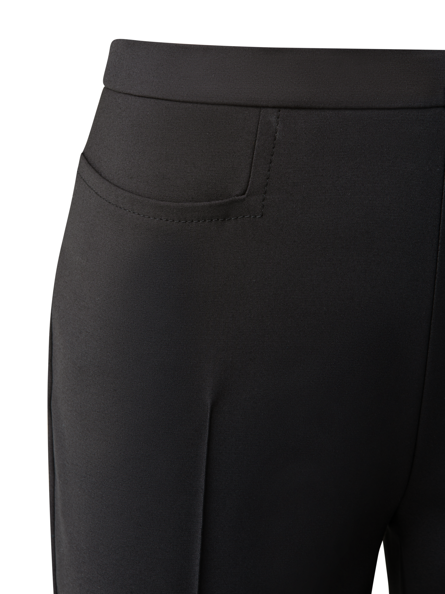 Designer Cropped Slim Hose aus Baumwoll-Techno-Stretch - Schwarz - Beige