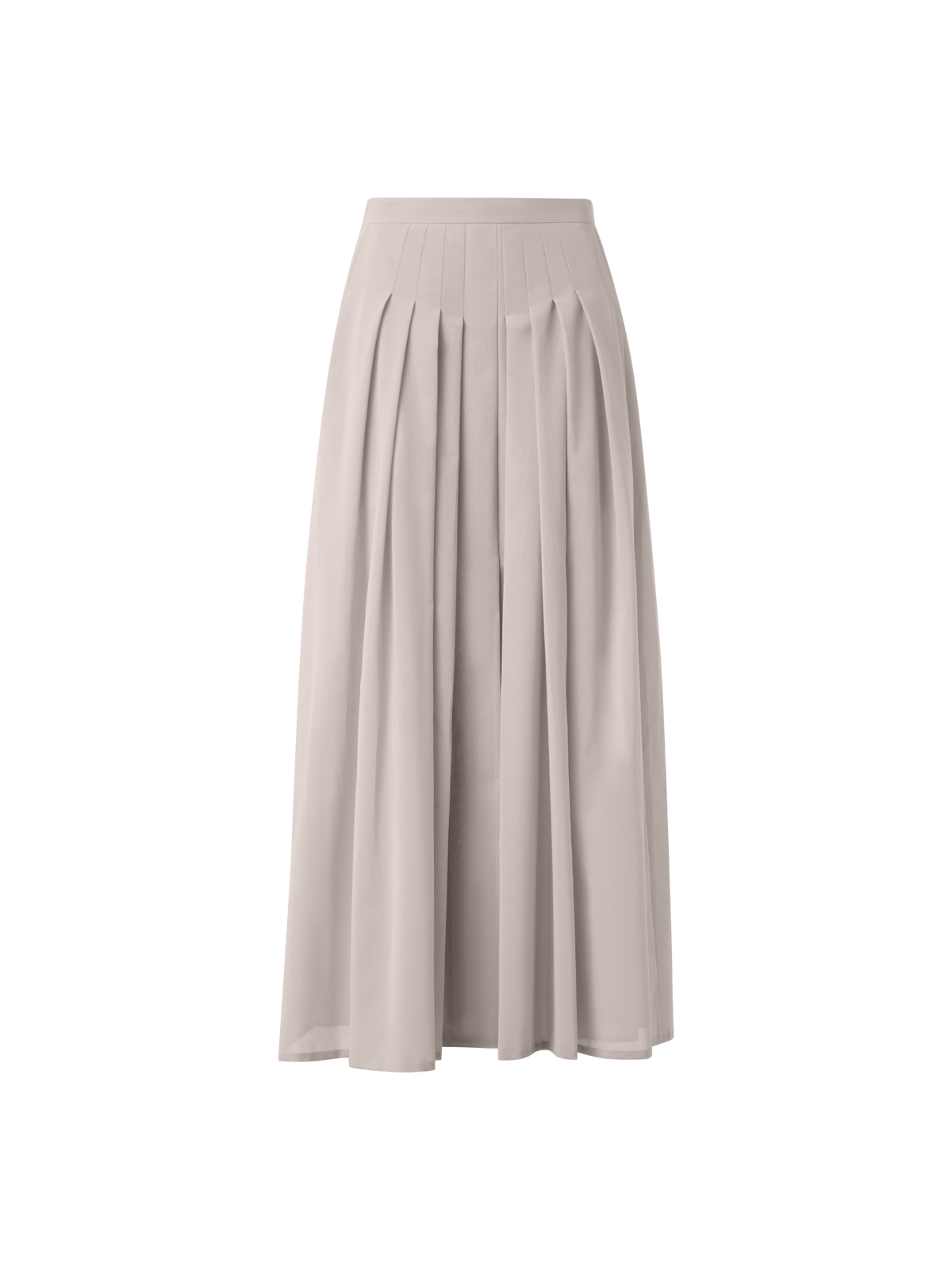 Designer A-Linien-Midirock aus plissierter Baumwolle - Grau - Beige