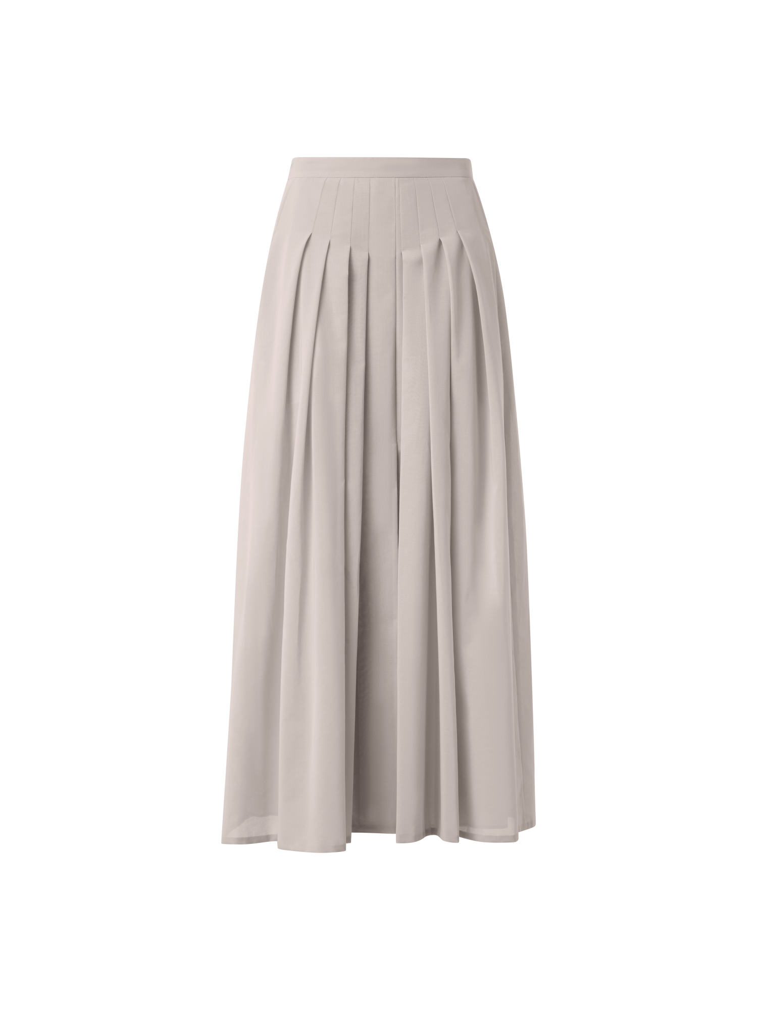 Designer A-Linien-Midirock aus plissierter Baumwolle - Grau - Beige