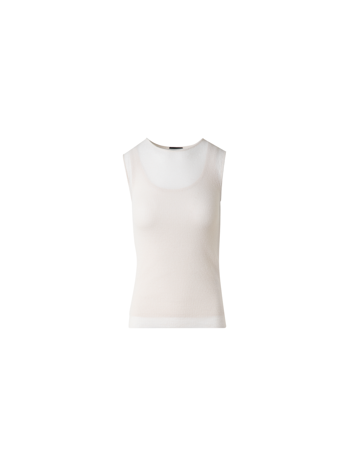 Designer Stricktop aus halbtransparenter Baumwolle - Beige