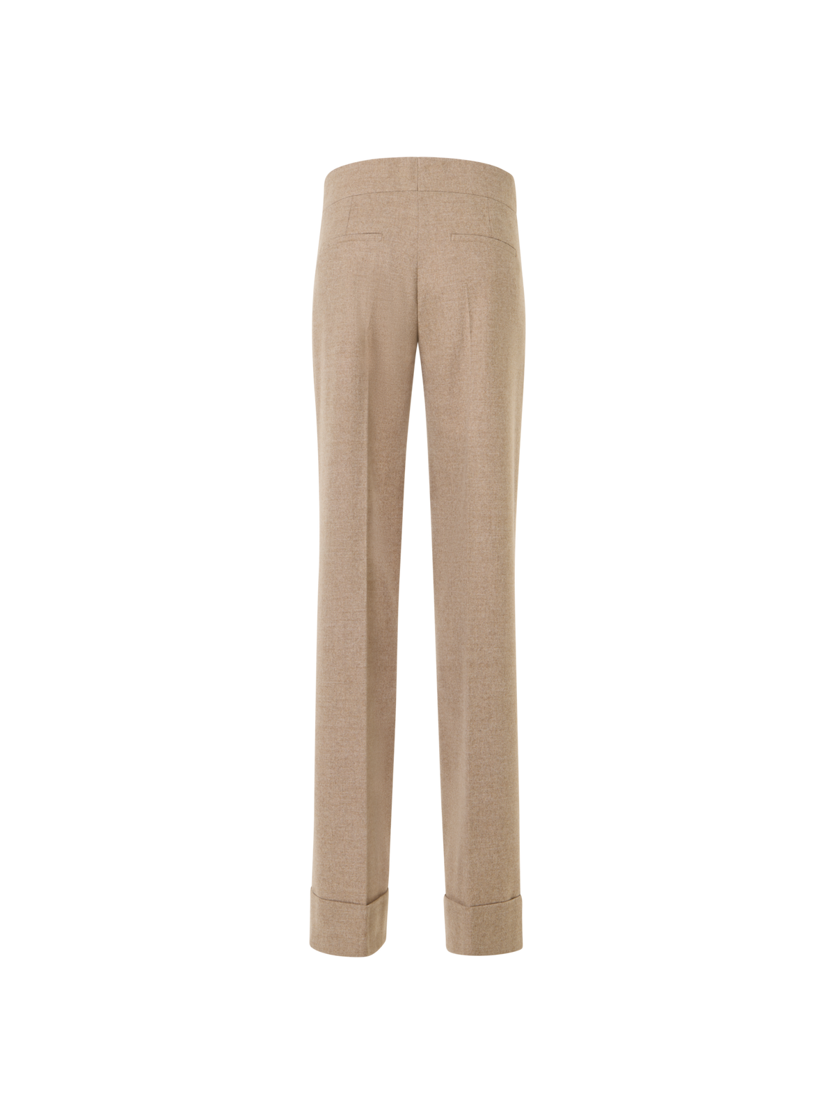 Designer Weite Flanellhose mit hohem Umschlag - Beige