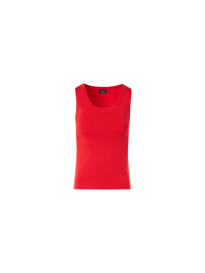 Designer Tailliertes Strick-Top aus Stretch-Seide - Rot