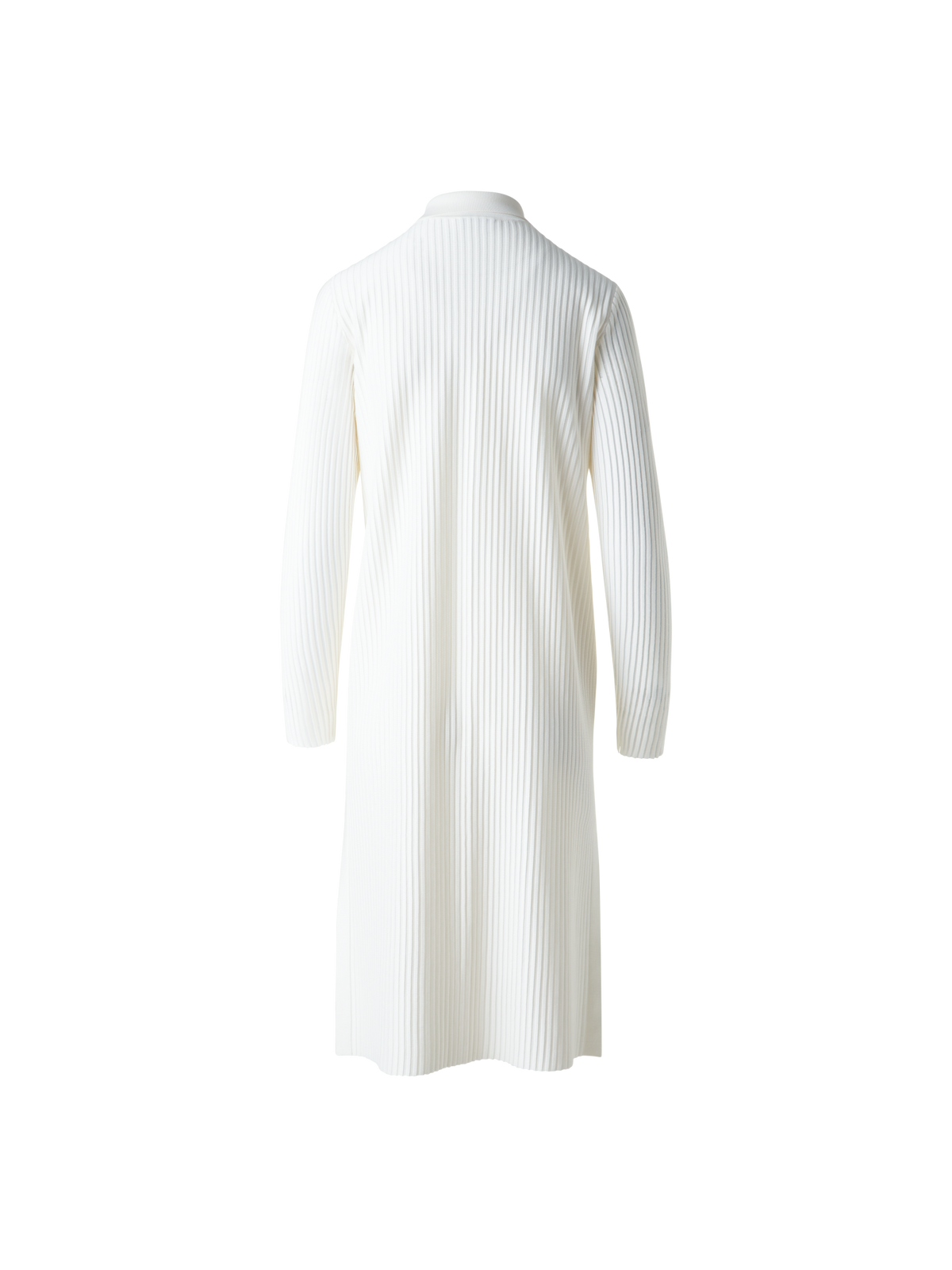 Designer Langer Strickmantel aus Seidenbaumwolle - Ecru - Weiss