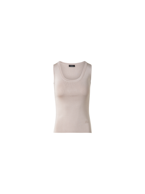 Designer Seiden-Stricktop - Beige