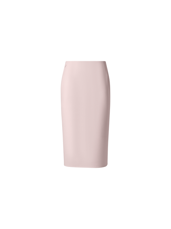 Designer Bleistiftrock aus Woll-Crêpe Doubleface - Rosa