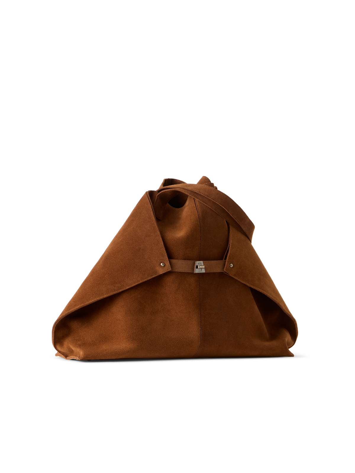 Designer Ai XL Schultertasche aus Veloursleder - Braun