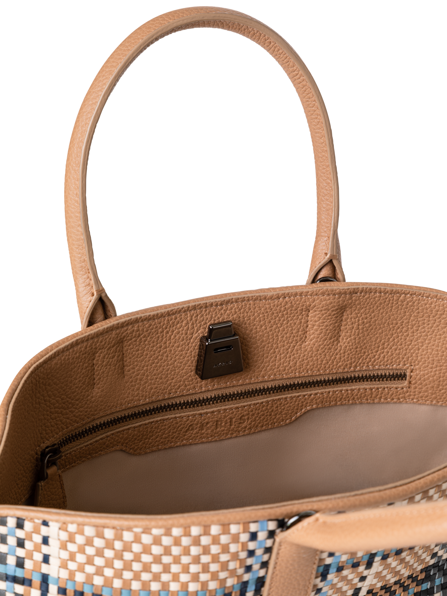 Designer Ai Small Top Handle Tote - Bunt - Beige