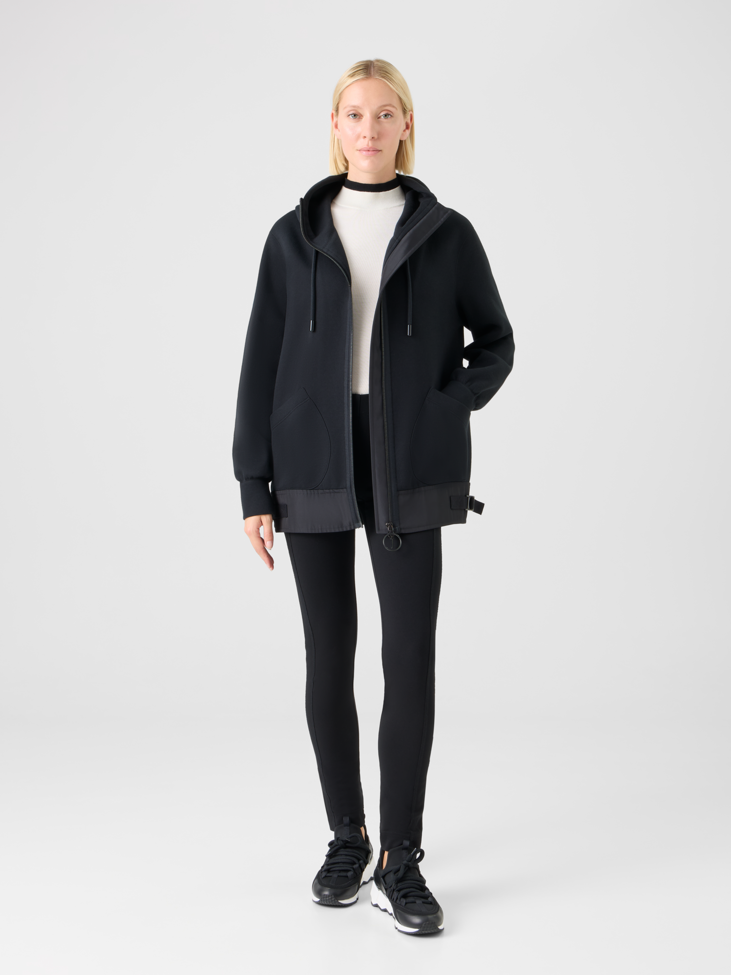 Designer Sweatshirtjacke aus Baumwollmischung - Schwarz 