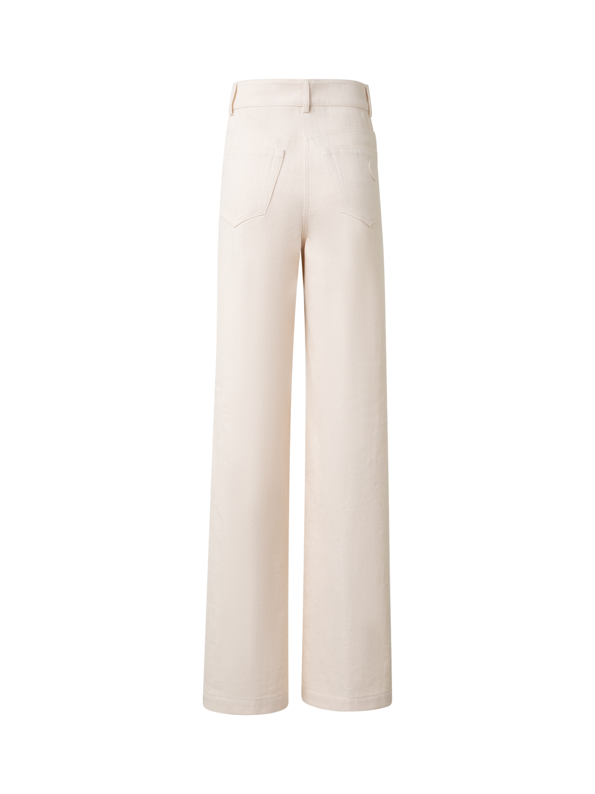 Designer Weite Hose aus Baumwoll-Woll-Denim-Stretch - Beige