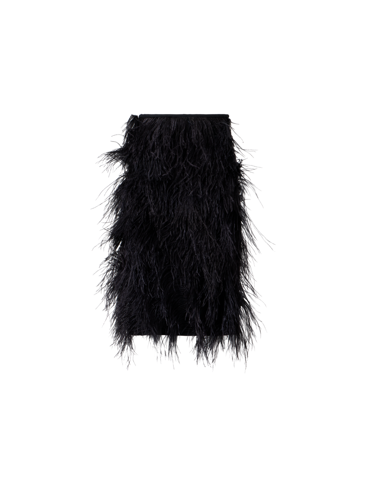 Designer Woll Doubleface Feathered Pencil Skirt - Schwarz
