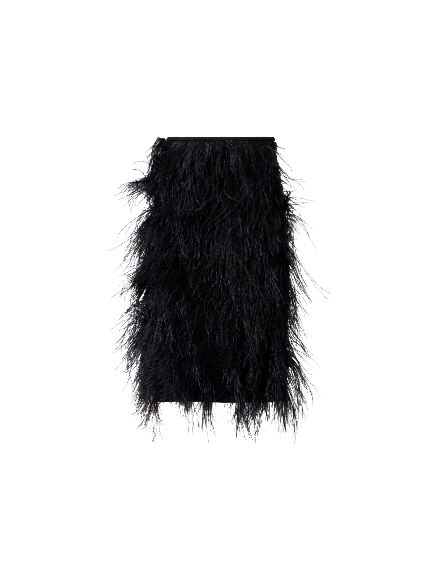 Designer Woll Doubleface Feathered Pencil Skirt - Schwarz