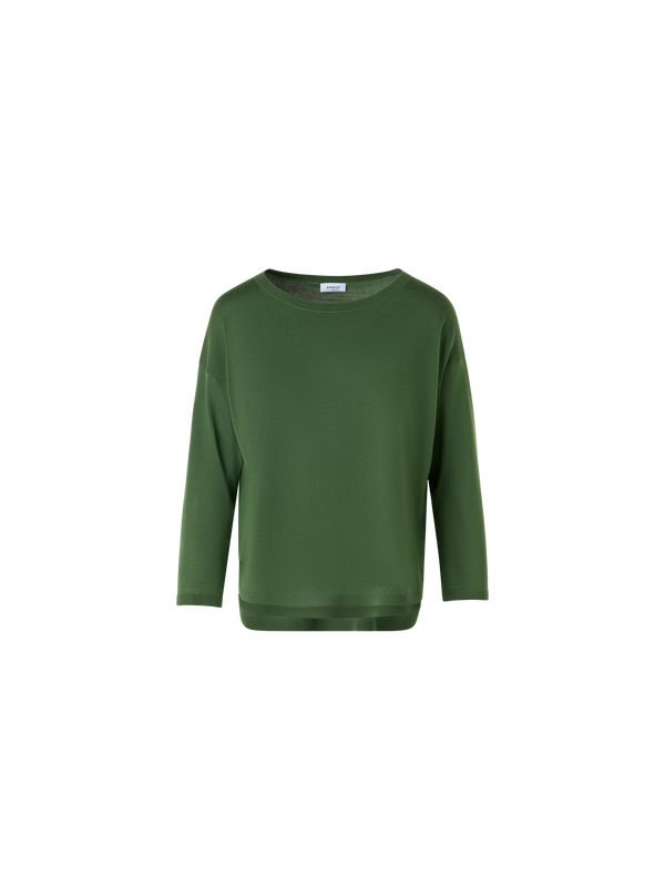 Designer Strickpullover aus Merinowolle - Grün