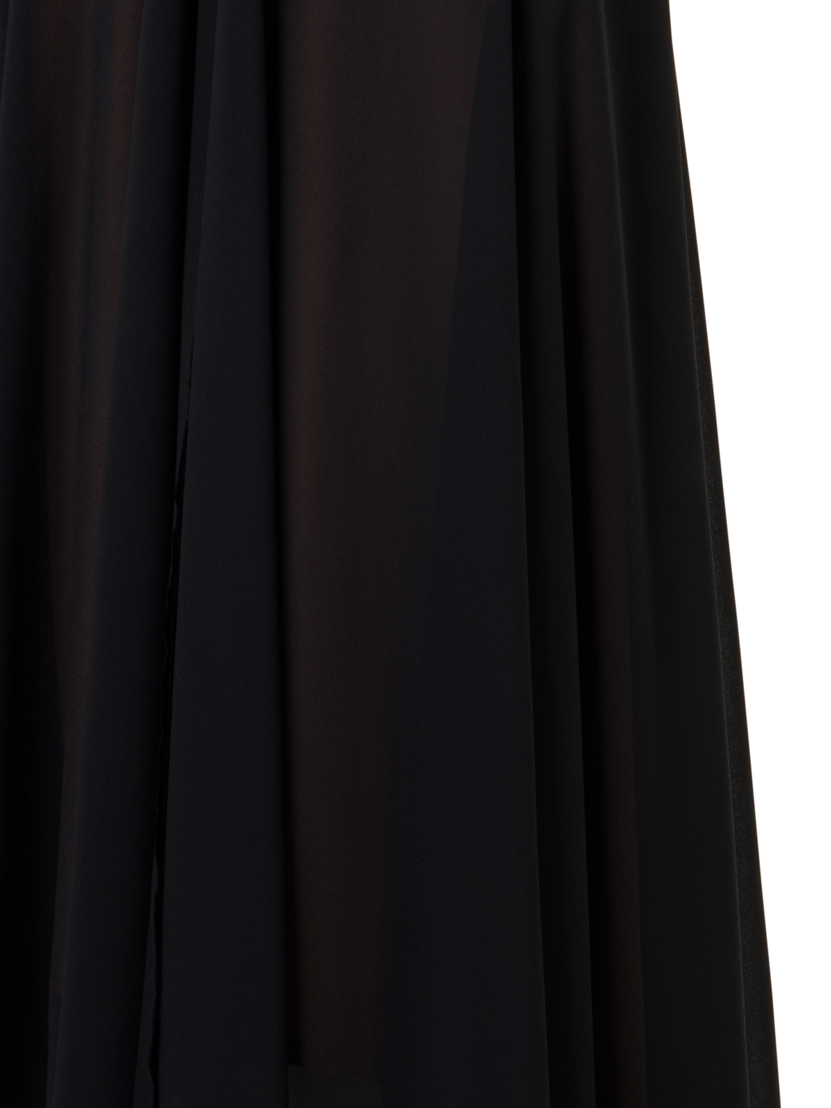 Designer Asymmetrisches Midikleid aus Georgette mit offenen Kanten - Schwarz