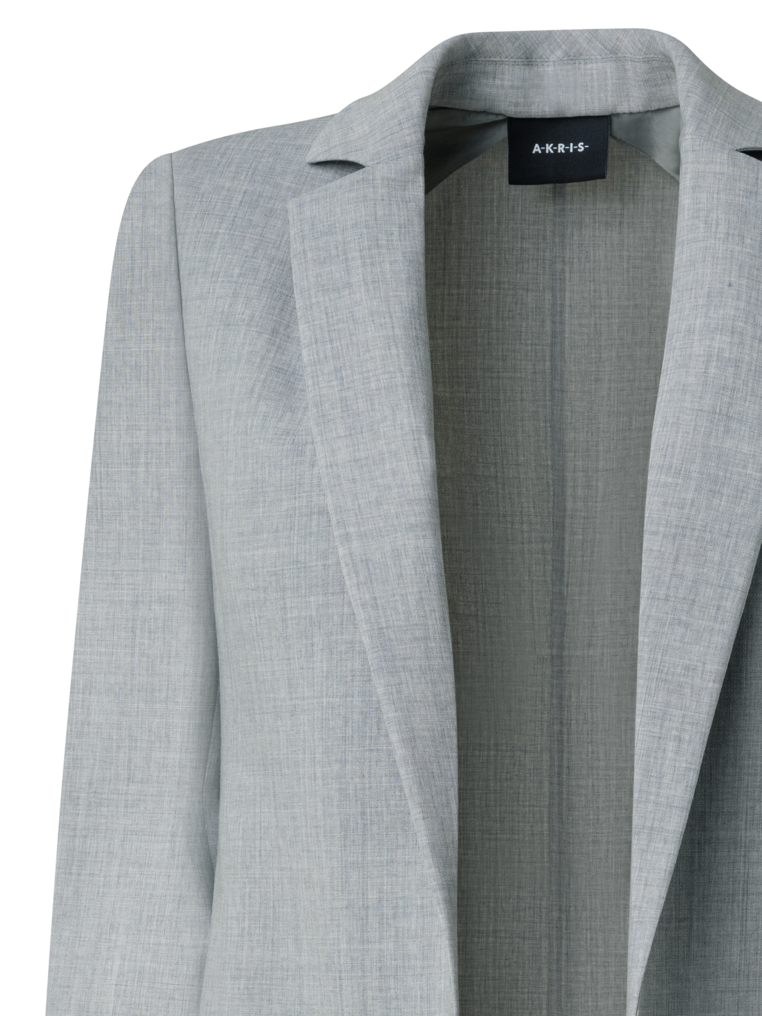 Designer Blazer aus Woll-Doubleface mit langem Revers - Grau
