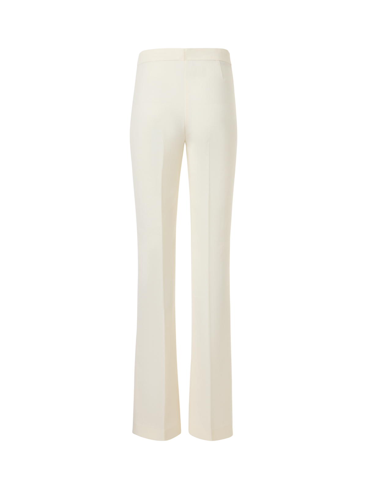 Designer Carl Straight-Leg Hose aus Leinen-Woll-Krepp-Doubleface - Ecru