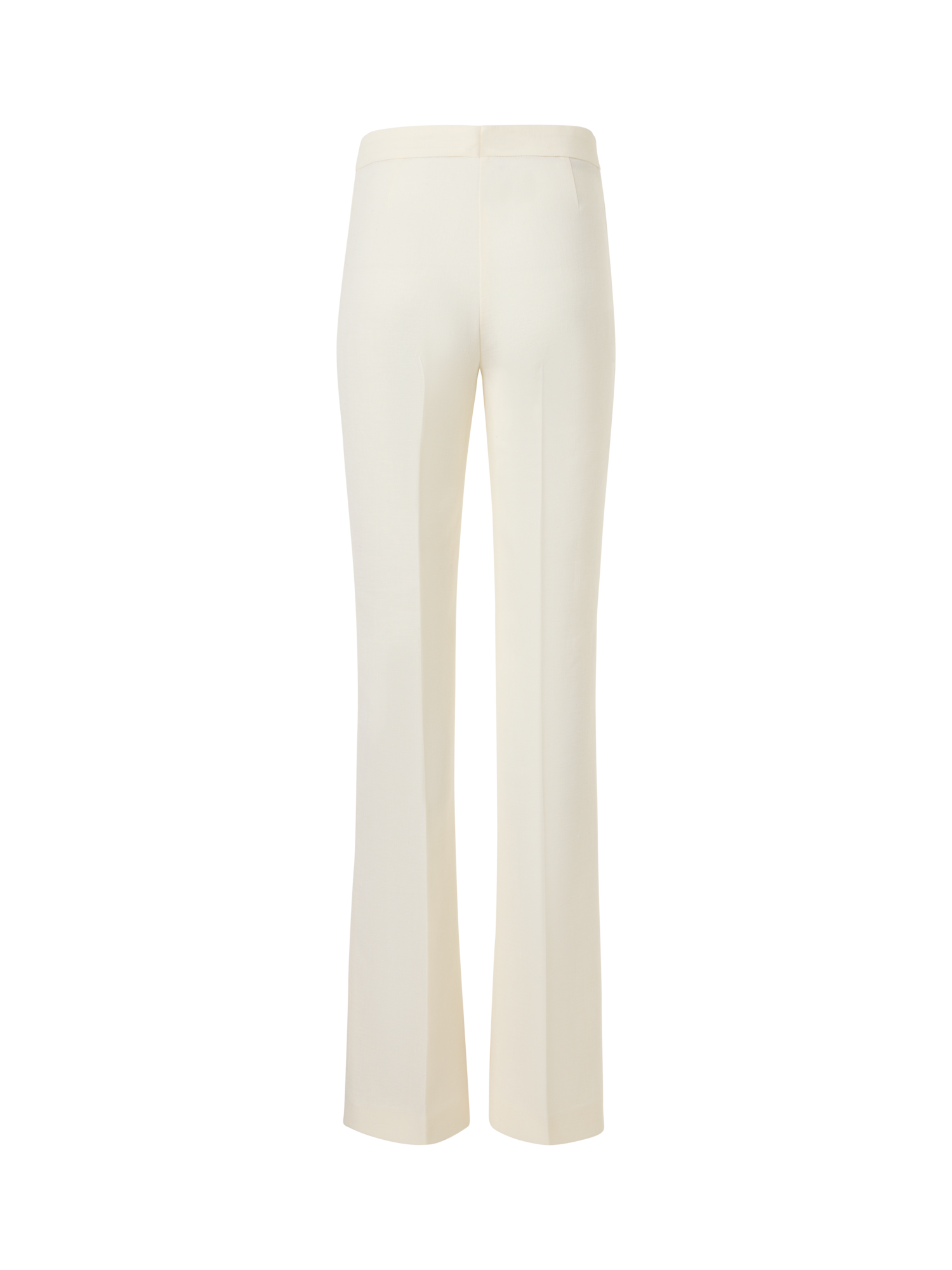Designer Carl Straight-Leg Hose aus Leinen-Woll-Krepp-Doubleface - Ecru