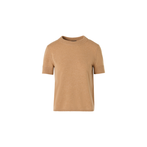 Short-Sleeve Cashmere Knit Sweater