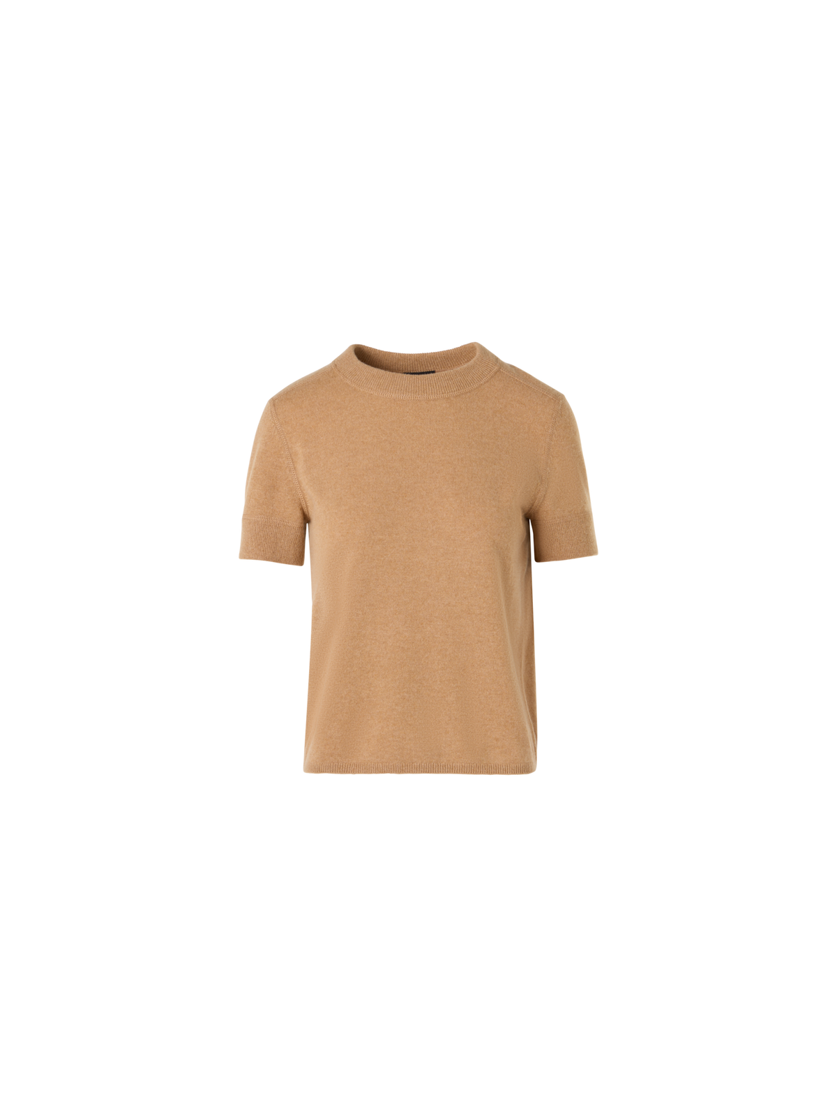 Designer Kurzärmeliger Strickpullover aus Kaschmir - Braun