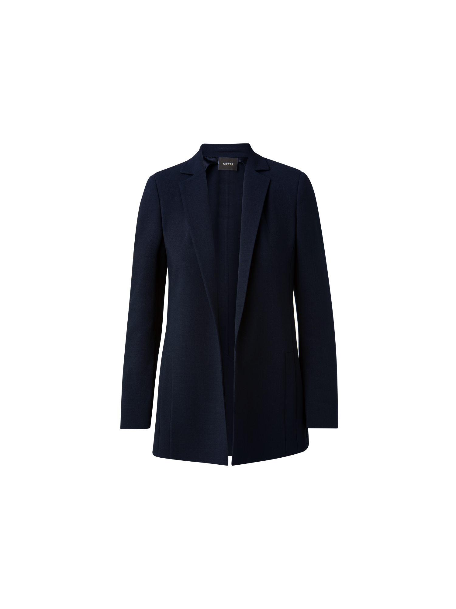 Designer Blazer aus Woll-Doubleface mit langem Revers - Schwarz - Dunkelblau - Blau