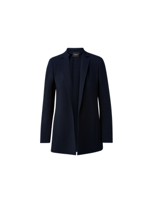 Designer Blazer aus Woll-Doubleface mit langem Revers - Schwarz - Dunkelblau - Blau