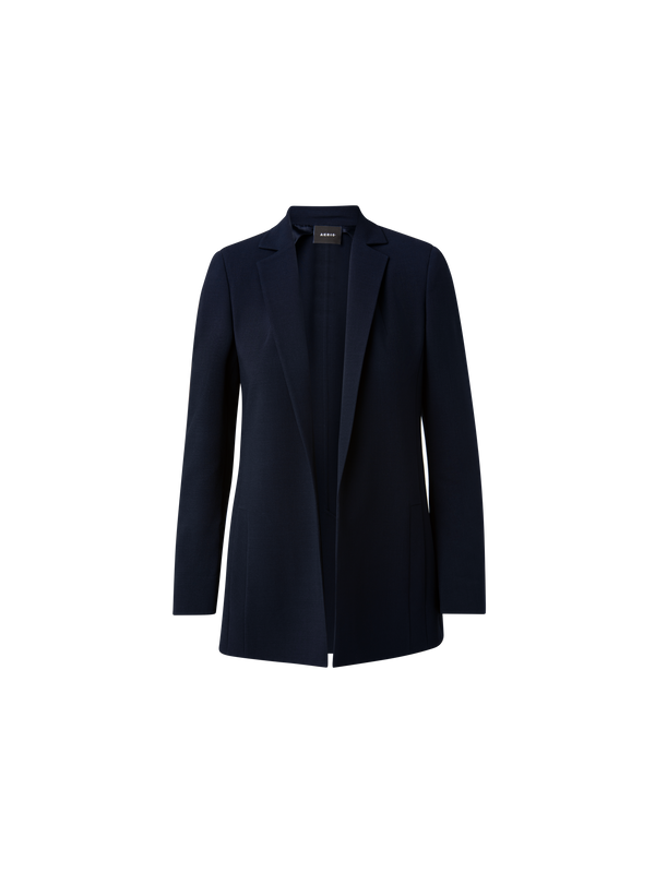 Designer Blazer aus Woll-Doubleface mit langem Revers - Schwarz - Dunkelblau - Blau