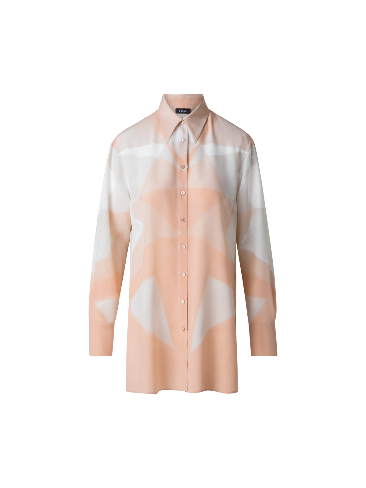 Designer Seiden-Tunika-Bluse mit Chiaroscuro Druck - Bunt - Rosa