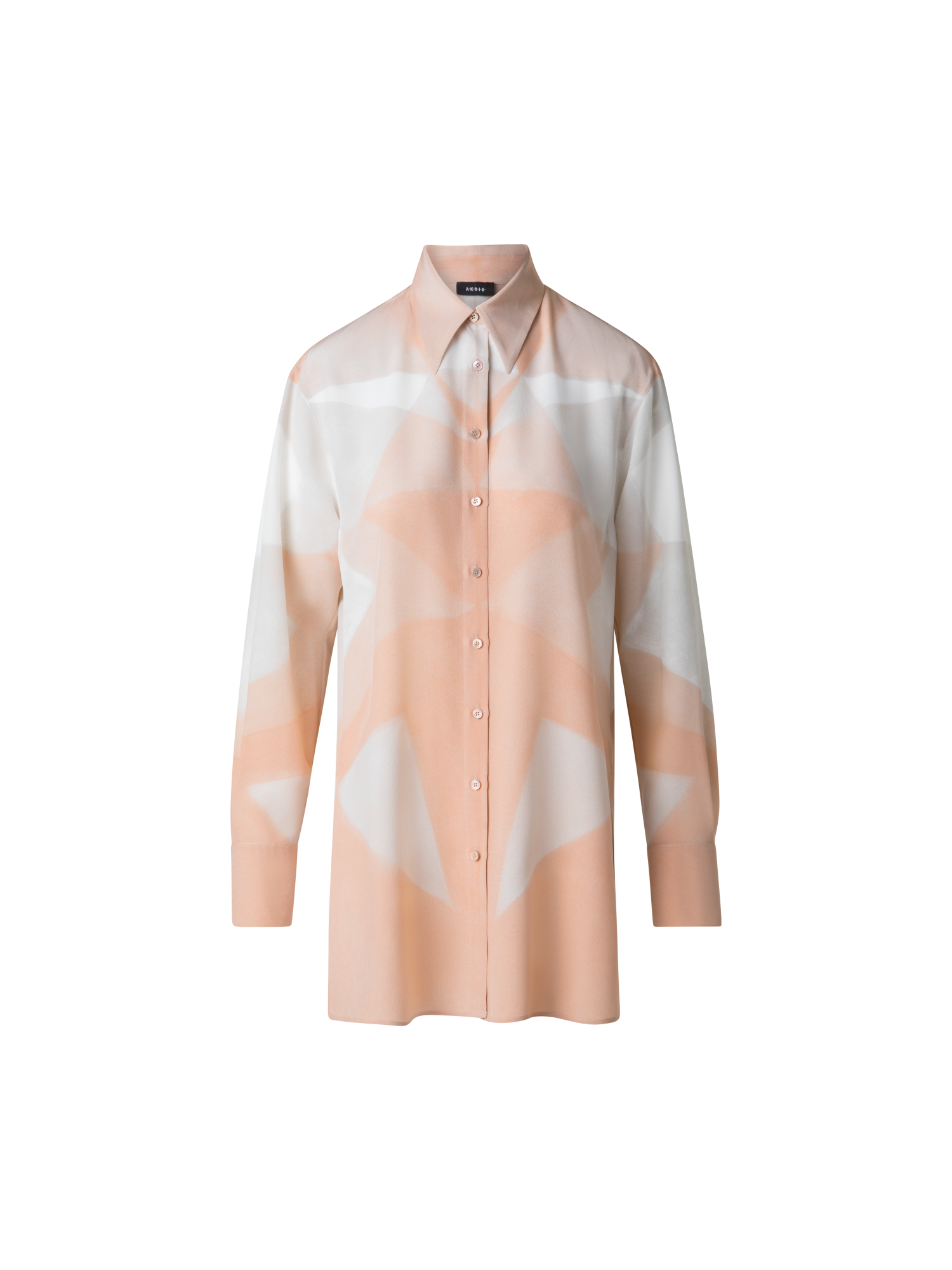 Designer Seiden-Tunika-Bluse mit Chiaroscuro Druck - Bunt - Rosa