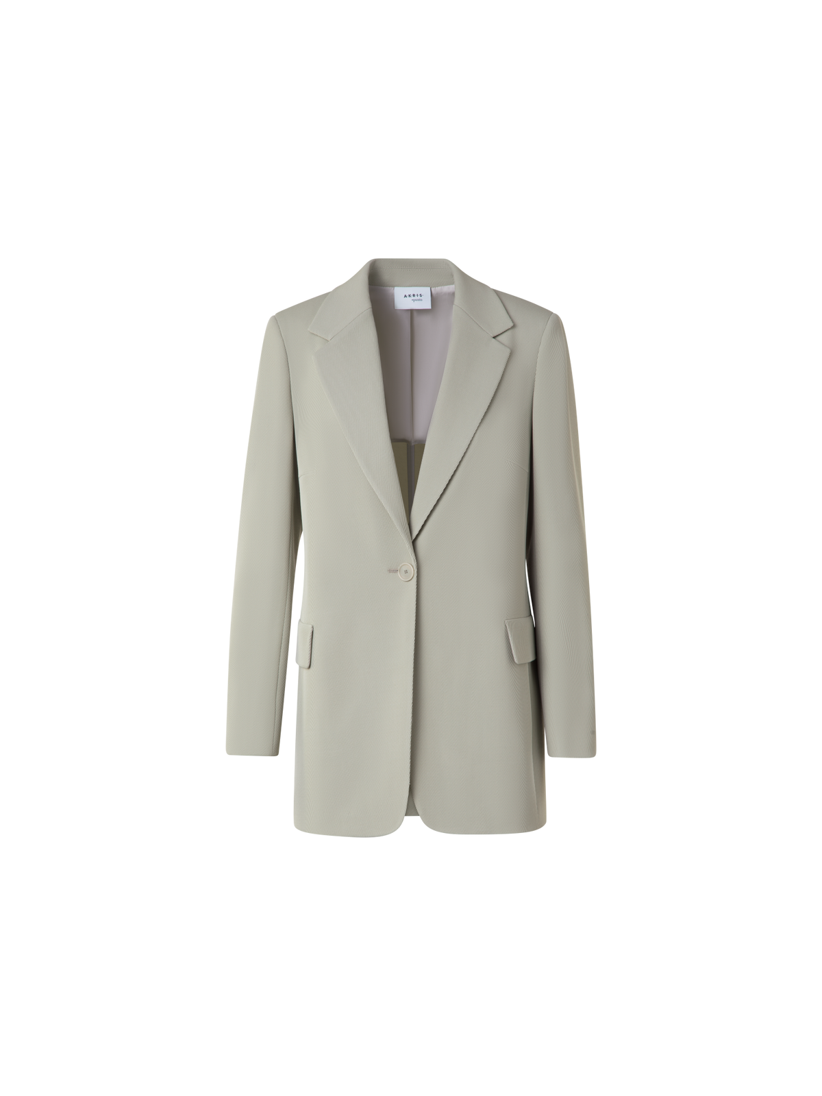 Designer Langer Boyfriend-Blazer aus Woll-Tricotine - Grün